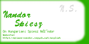 nandor spiesz business card
